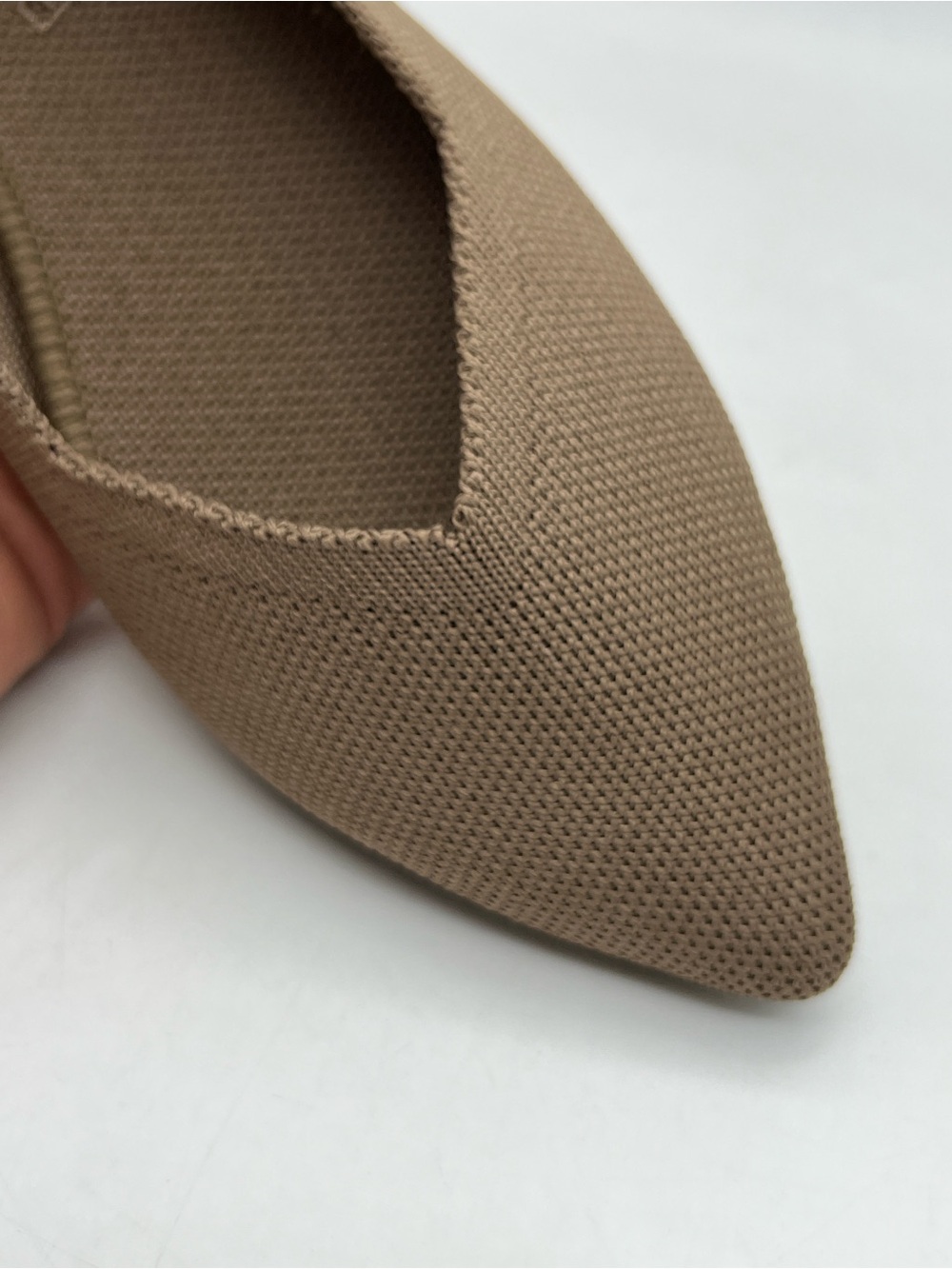 Rothy's Taupe Pointed-Toe Flats with Blue Trim - Picture 7 of 12